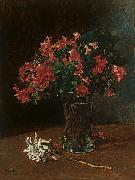 Wilhelm Trubner Flower Vase oil on canvas